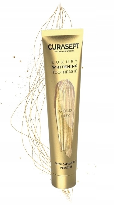 Отбеливающая зубная паста Curasept Gold Luxury, с частицами золота, мятная, 75 мл — фото 2