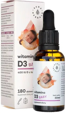 Набор для детей Aura Herbals, омега-3 с витамином D3 800 МЕ в капсулах и витамин D3 Baby 400 МЕ в каплях — фото 3