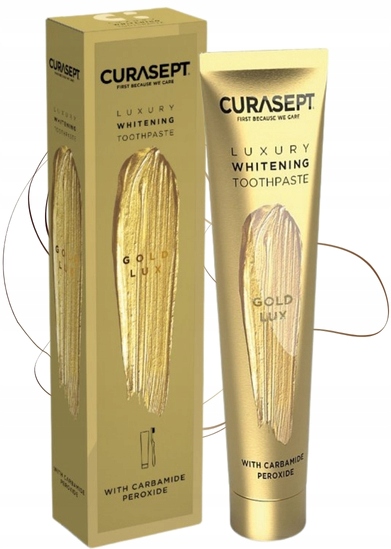 Отбеливающая зубная паста Curasept Gold Luxury, с частицами золота, мятная, 75 мл