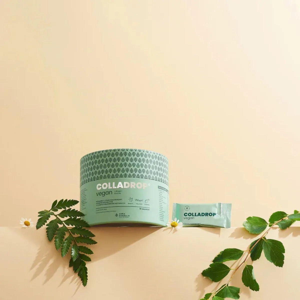 Растительный комплекс для синтеза коллагена Aura Herbals Colladrop Vegan Vollagen 2000 мг, 30 саше — фото 2
