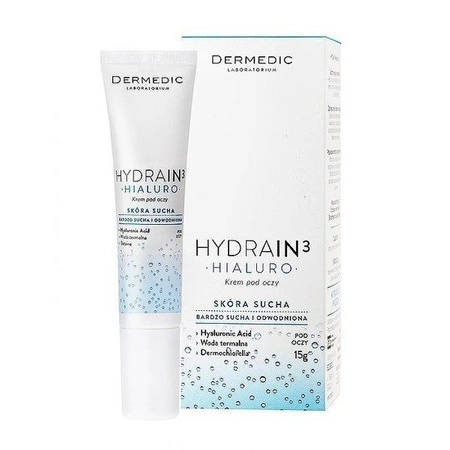 Крем для кожи вокруг глаз Dermedic Hydrain 3 Hialuro увлажняющий, питательный, 15 мл